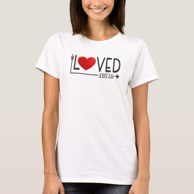 Enkelt böjt bible Verse Valentine | T-Shirt (Framsida)