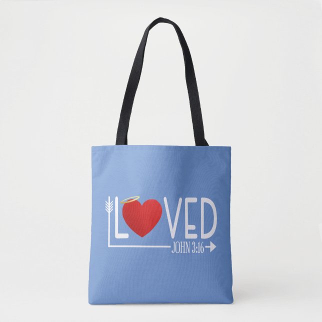 Enkelt böjt bible Verse Valentine | Tote Bag Tygkasse (Framsida)