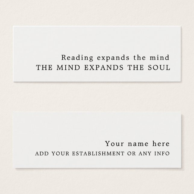 Enkelt bokmärke för design litet visitkort (Framsida & baksida)