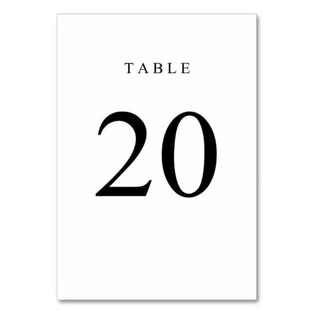 Enkelt Bordsnummer - 20 (Framsidan)