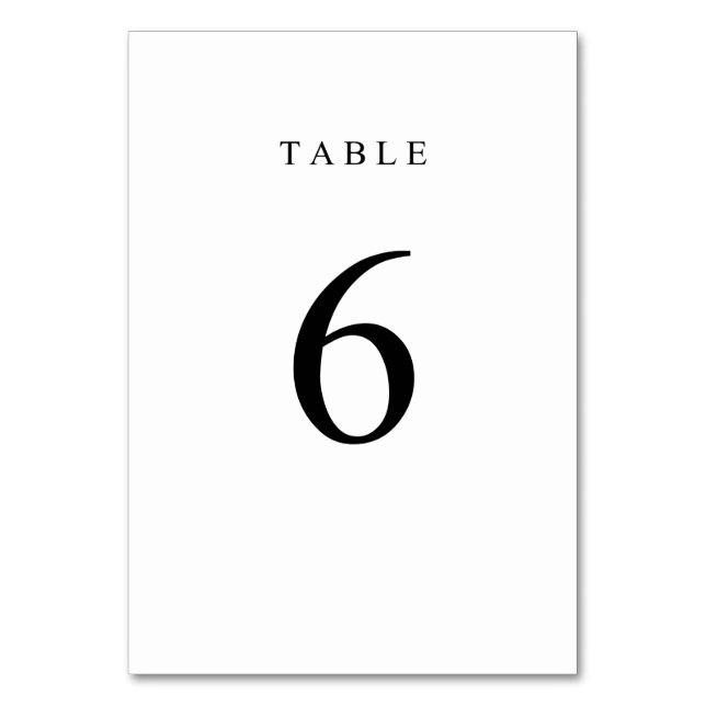 Enkelt Bordsnummer - 6 (Framsidan)