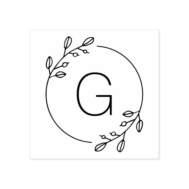 Enkelt botaniskt Anpassningsbar för andning Monogr Stämpel (Tryck)