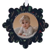 Enkelt botaniskt Baby första julfoto