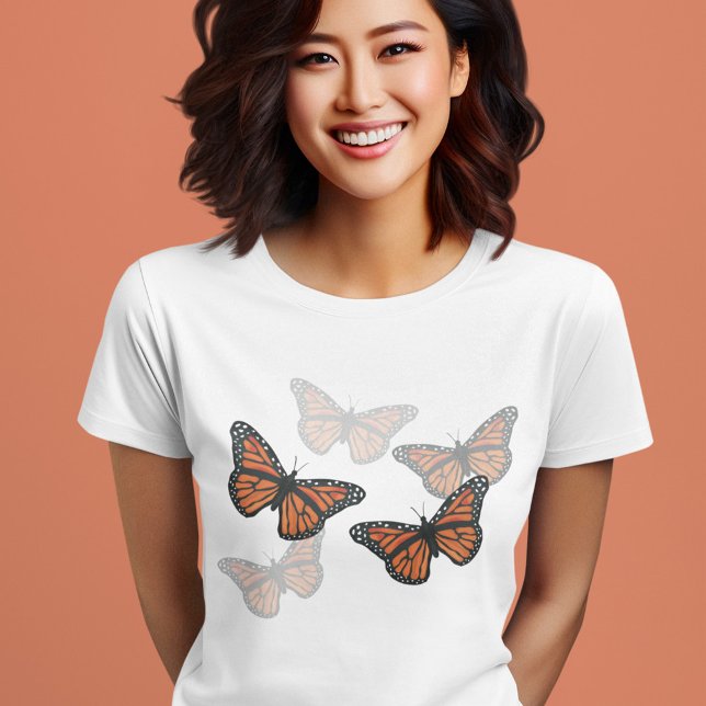 Enkelt botaniskt bergssmör t shirt (Monarch butterflies t shirt design. )