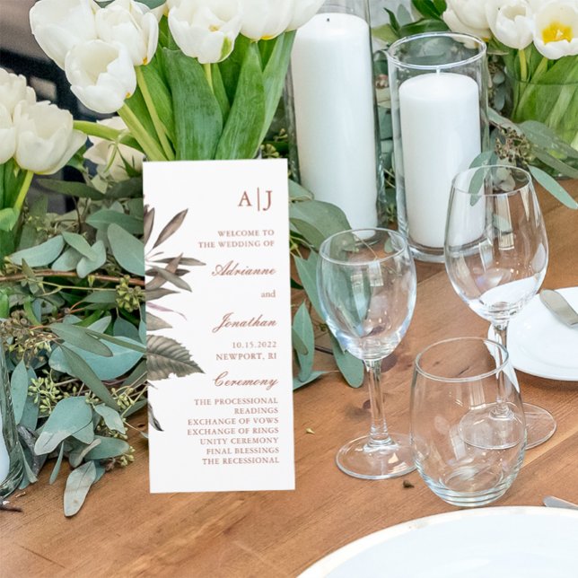 Enkelt botaniskt Bröllop Ceremonismprogram (Skapare uppladdad)