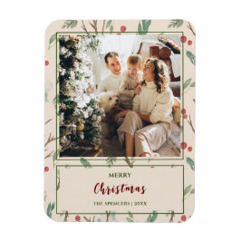 Enkelt botaniskt foto från Mönster God jul Magnet