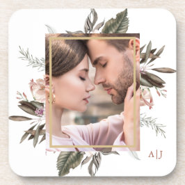 Enkelt botaniskt framfoto med Monogram Underlägg