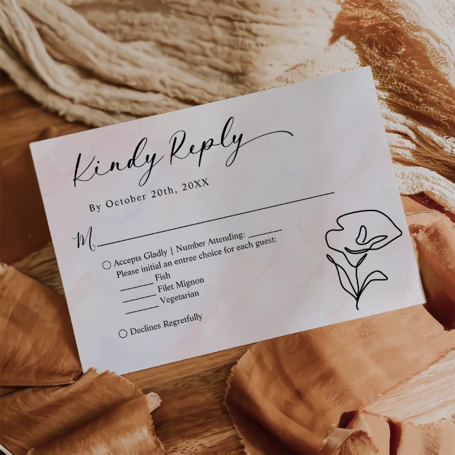 Enkelt botaniskt Rustic Bröllop OSA Kort (Skapare uppladdad)