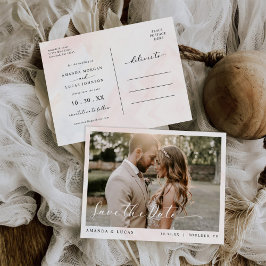Enkelt botaniskt Rustic Bröllop spara datum Inbjudan Vykort