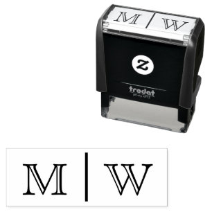 Enkelt Bride Groom Bröllop 2 Initial Monogram VSO Självfärgande Stämpel