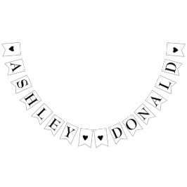 Enkelt Bride och Groom Elegant bröllop Vimplar