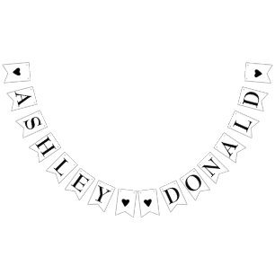 Enkelt Bride och Groom Elegant bröllop Vimplar