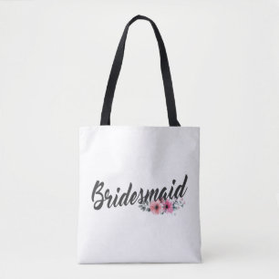 Enkelt Bridesmaid Bröllop Calligraphy   Tote Bag Tygkasse