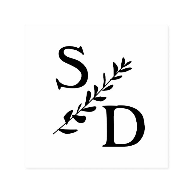 Enkelt bröllop monogram med initialer självfärgande stämpel (Design)