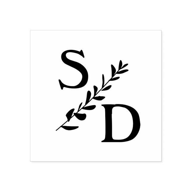 Enkelt bröllop monogram med initialer stämpel (Tryck)