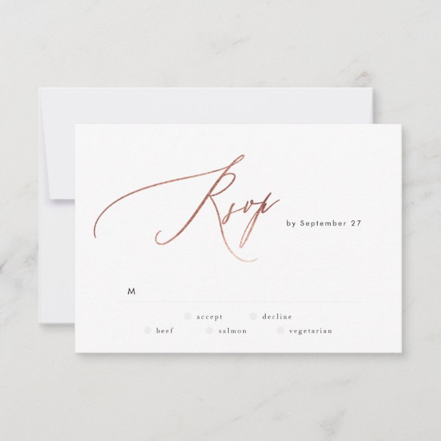 Enkelt Bröllop OSA för Calligraphy Guld (Framsida)