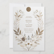 enkelt bröllopsinbjudningskort med blommor