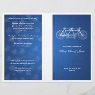 Enkelt Bröllopsprogram Tandem Bike Blue