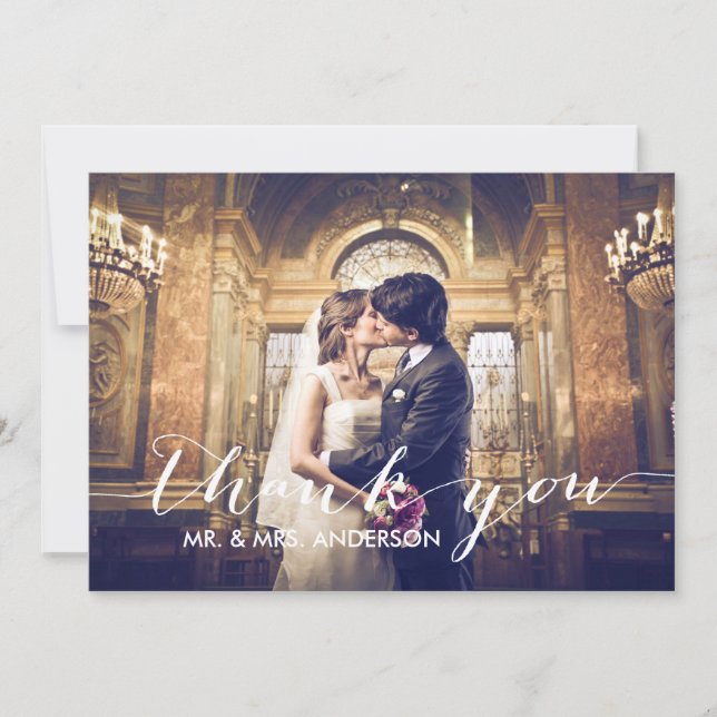 Enkelt brölloptack tack kort (Framsida)