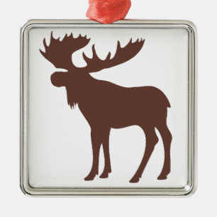 Enkelt brun mossymbol fyrkantigt ornament