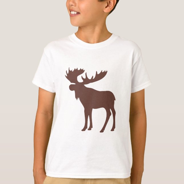 Enkelt brunt älgsymbol t-shirt (Framsida)