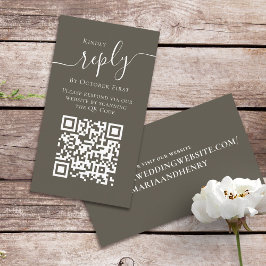 Enkelt brunt kalligrafi Skriptsvar QR-kodOSA Tilläggskort