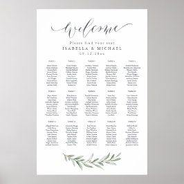 Enkelt calligrafiskt Rustic Grey-sittdiagram Poster