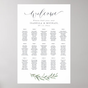 Enkelt calligrafiskt Rustic Grey-sittdiagram Poster