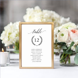 Enkelt Calligraphy Elegant bröllop Bord-kort Bordsnummer