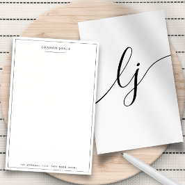 Enkelt Calligraphy Personlig Monogram Brevpapper