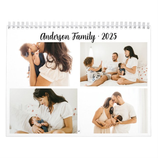 Enkelt Calligraphy Photo Collage Skapar dig själv Kalender (Omslag)