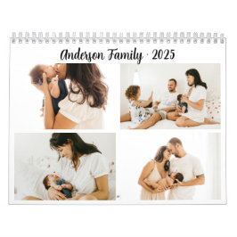 Enkelt Calligraphy Photo Collage Skapar dig själv Kalender