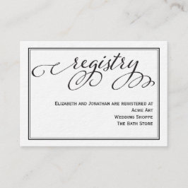 Enkelt Calligraphy Script Bröllop-registerkort Tilläggskort