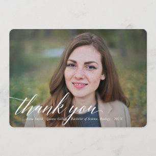 Enkelt Calligraphy Studenten Photo Tack Kort