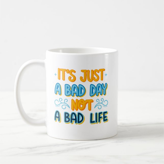 Enkelt Cheerful Sunshine Quote Bright Orange Blue Kaffemugg (Vänster)