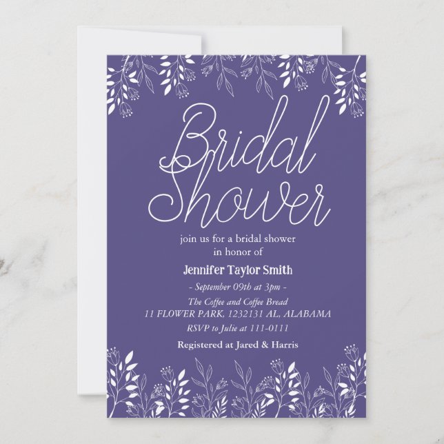 enkelt & chic blommig Vildblomma Bröllopsdusch Inbjudningar (Framsida)