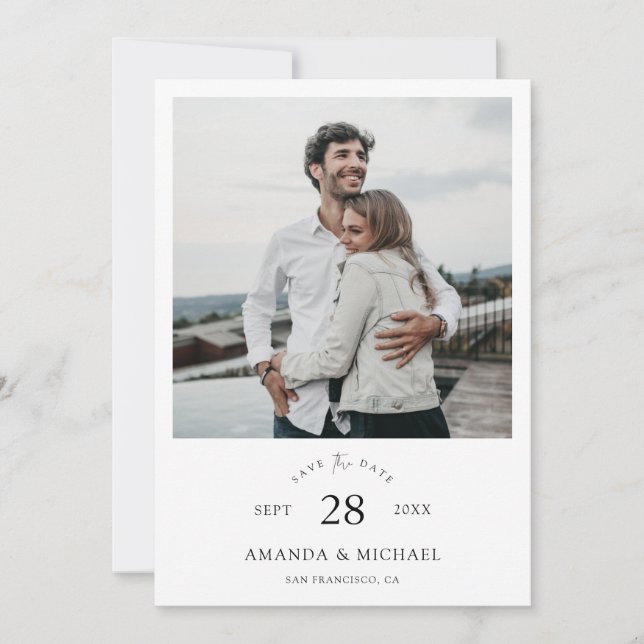Enkelt Chic Böjd Typografi Foto  Spara Datumet (Framsida)