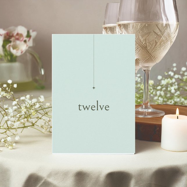 Enkelt Chic Bröllop Bordsnummer Sea Glass ID1046 (Skapare uppladdad)