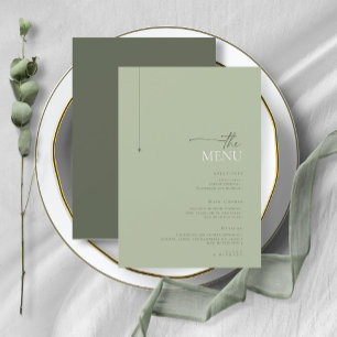 Enkelt Chic Bröllop Menu Sage Grönt ID1046