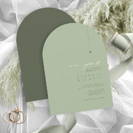 Enkelt Chic Bröllopsgrind Sage/Moss ID1046 Inbjudningar