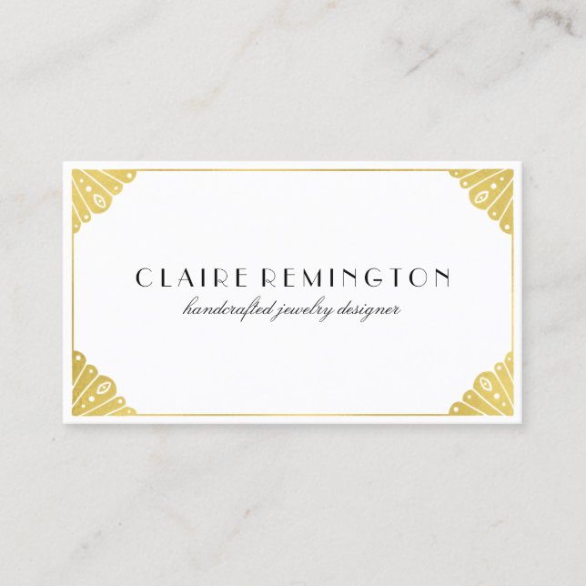 Enkelt chic Fauxguld för art déco | omkullkastar Visitkort (Framsida)