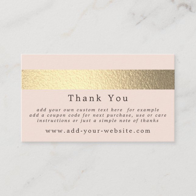 Enkelt Chic Guld Folie Rand Minimalistisk Tack Visitkort (Framsida)