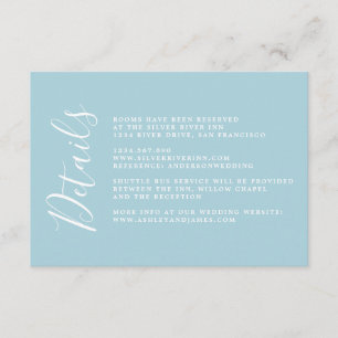 Enkelt Chic Kalligraphy Bröllop-detaljhölje Tilläggskort