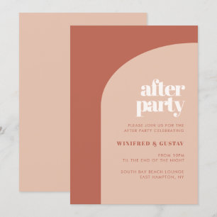 Enkelt chic-peach terracotta-båge efter party inbjudningar