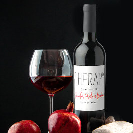 Enkelt Chic Svart Och Vitt Skiljnamashumor Namn Vinflaska Etikett