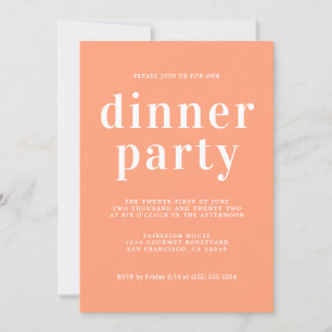 Enkelt Chic-typografi Cantaloupe Middag Party Inbjudningar