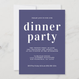 Enkelt Chic Typografi, marinblå innerblå Party Inbjudningar