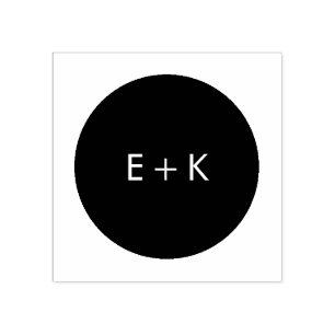 Enkelt cirkulär Monogram trä Frimärke Stämpel