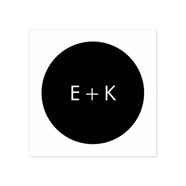 Enkelt cirkulär Monogram trä Frimärke Stämpel (Tryck)