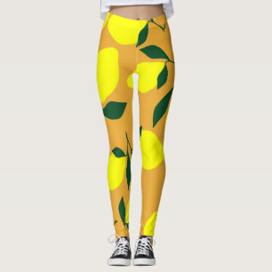 Enkelt citron mönster, orangens bakgrund. leggings